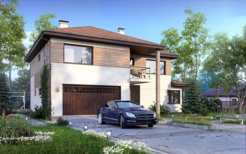 Загородный дом с гаражом