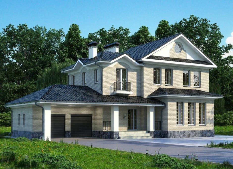 Двухэтажный дом с гаражом
