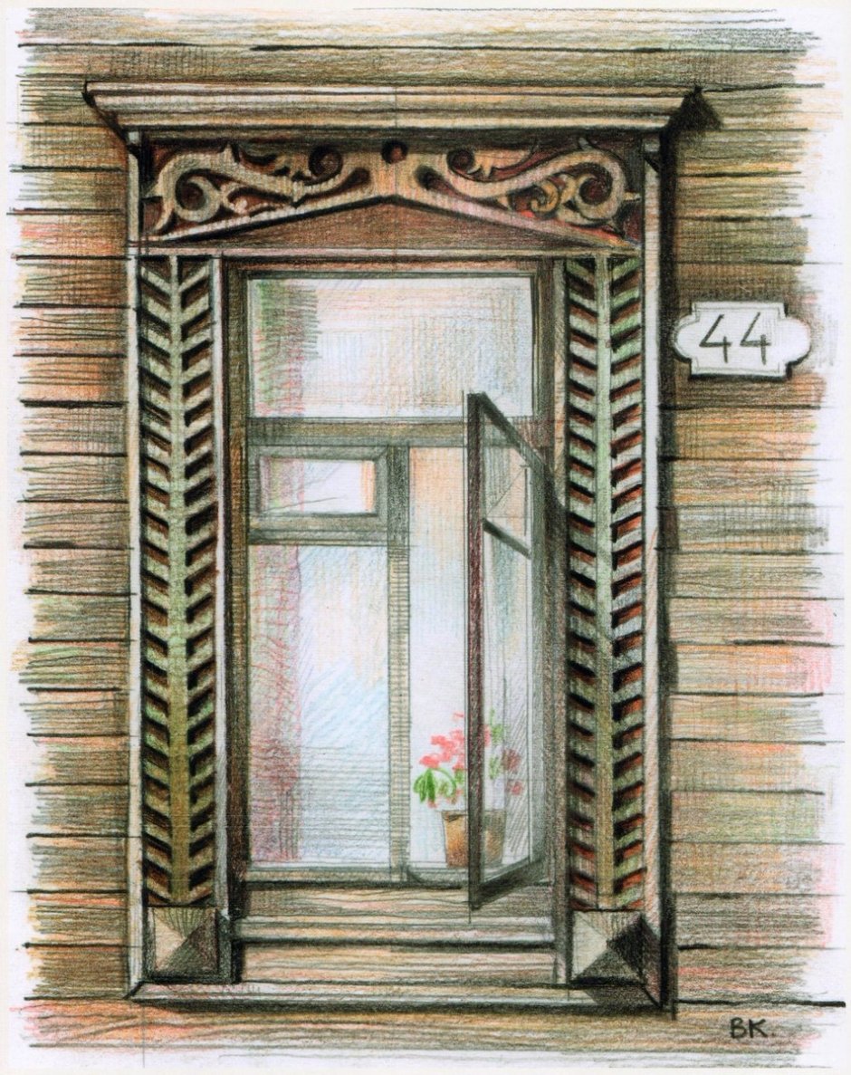 Оконная рама рисунок