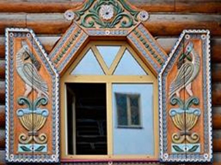 Ставенки резные окна расписные