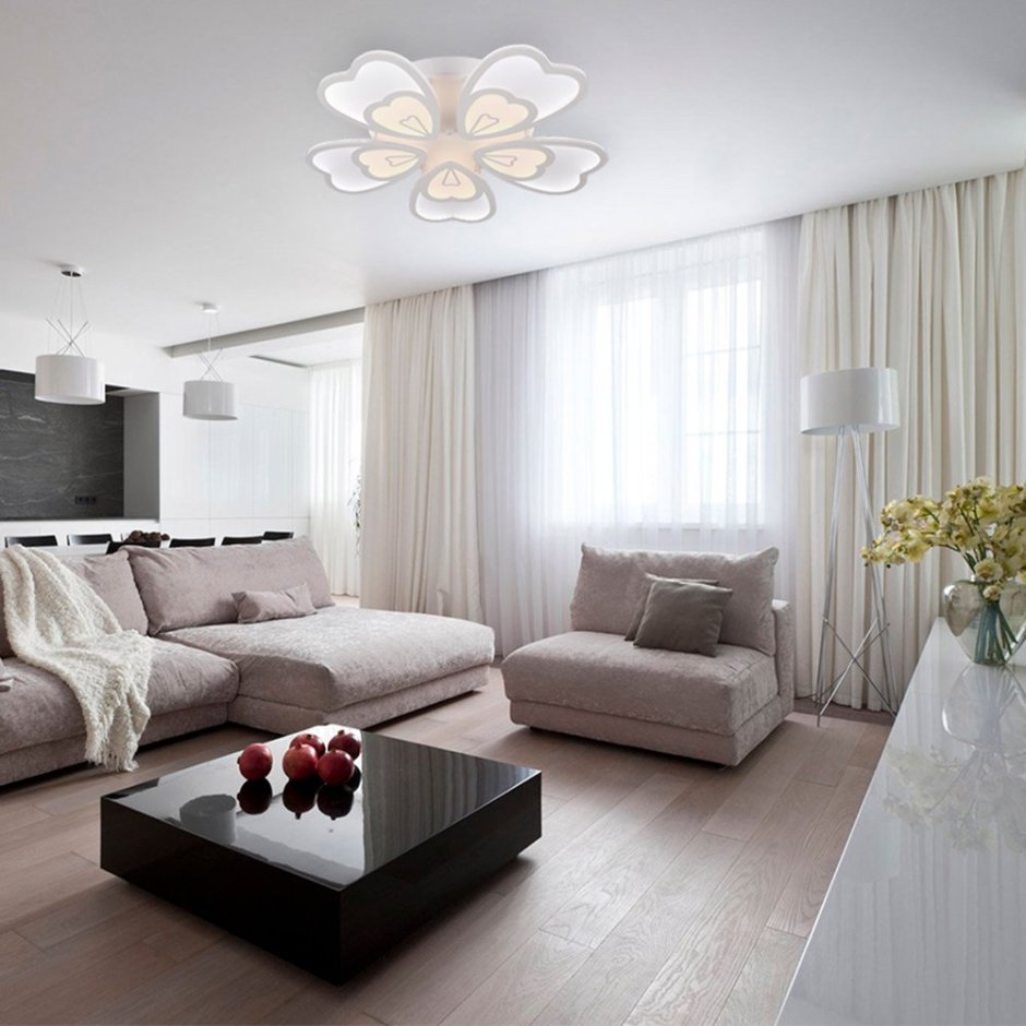 Натяжные потолки в интерьере