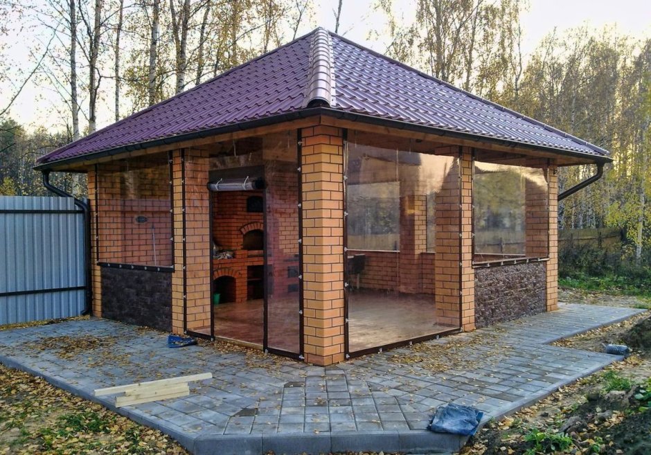 Беседка 3х6 с мангалом