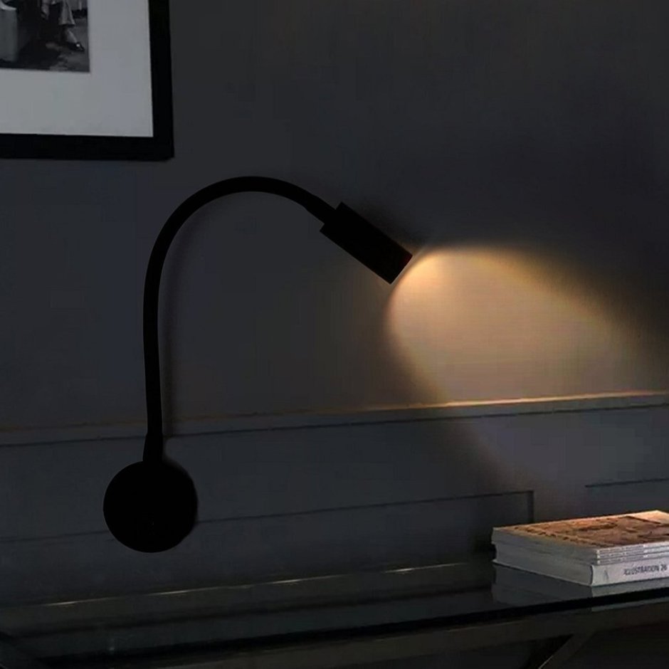 Бра Gooseneck pelle Wall Lamp