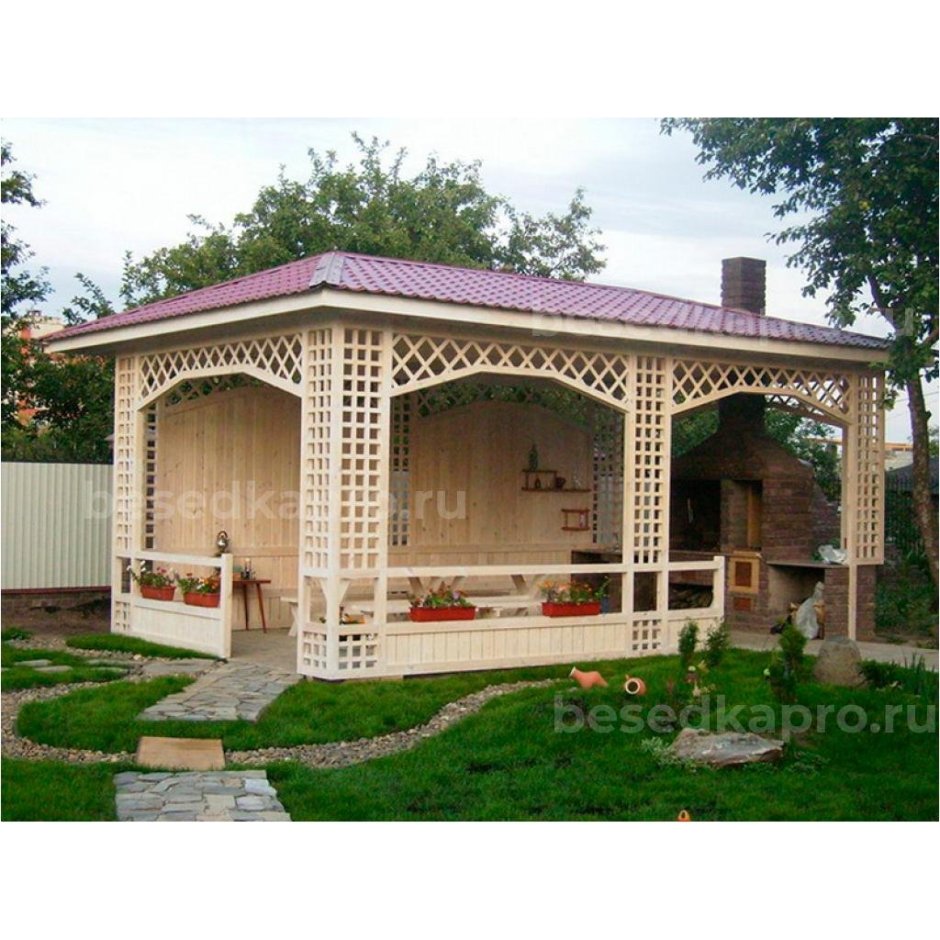 Красивые беседки из дерева