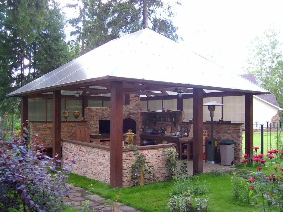 Красивые беседки с барбекю