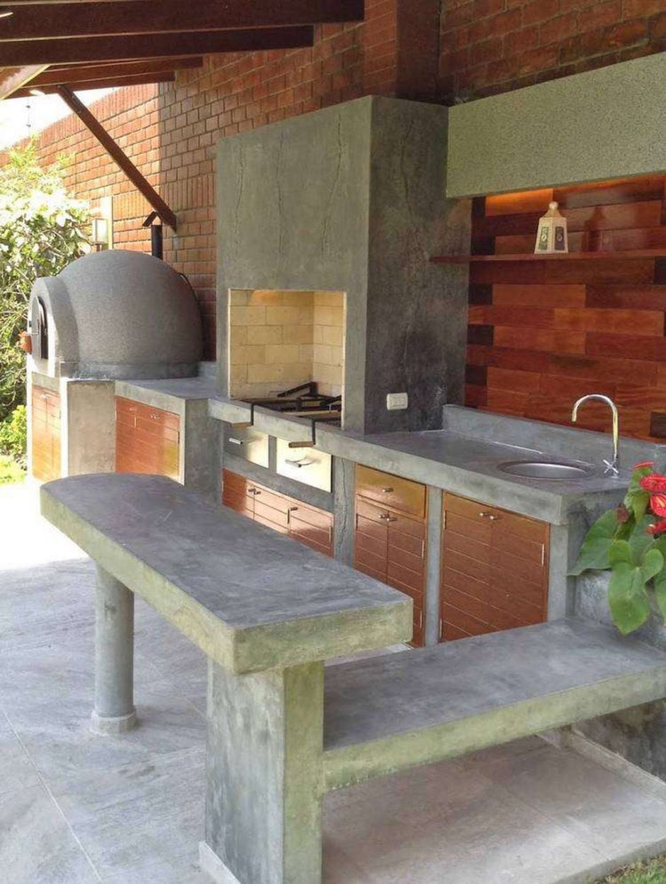 Летняя кухня из бетона