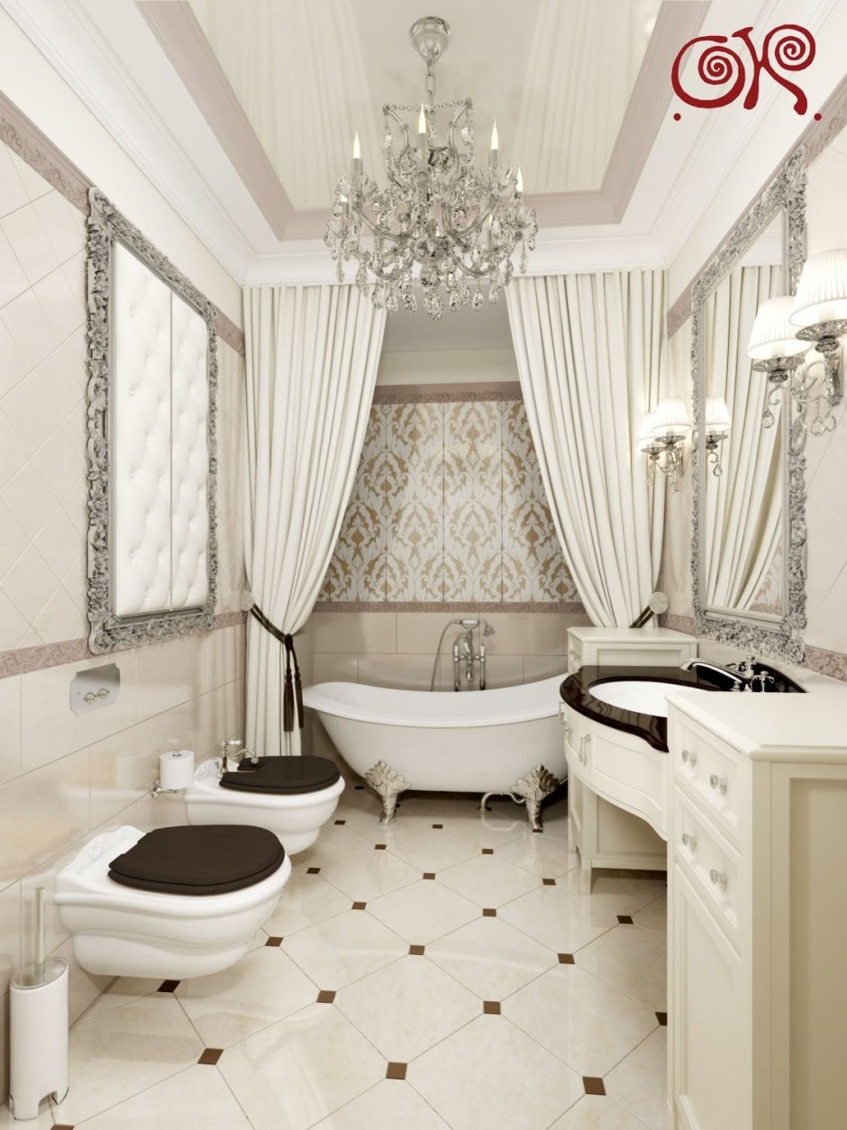 Плитка в ванную комнату классический стиль современный