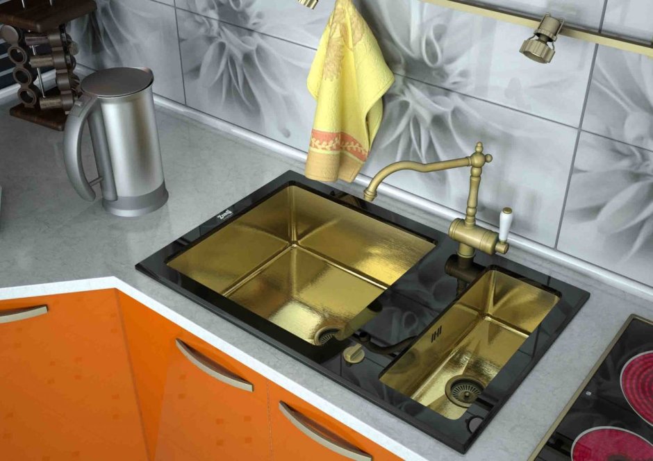 Врезная кухонная мойка Zorg inox gl-8051-2 Black-Bronze 80х51см нержавеющая сталь