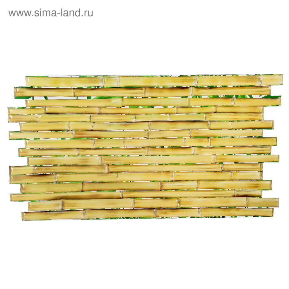 Панель листовая ПВХ 955х507 "стандарт" бамбук золотой (плёнка 0,4мм) а