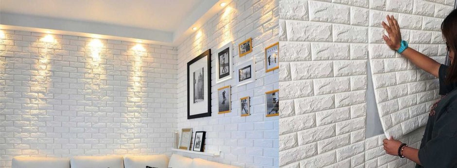 3d cамоклеющиеся панели 700*770*4мм "кирпич Оникс" (Brick Beige-White)