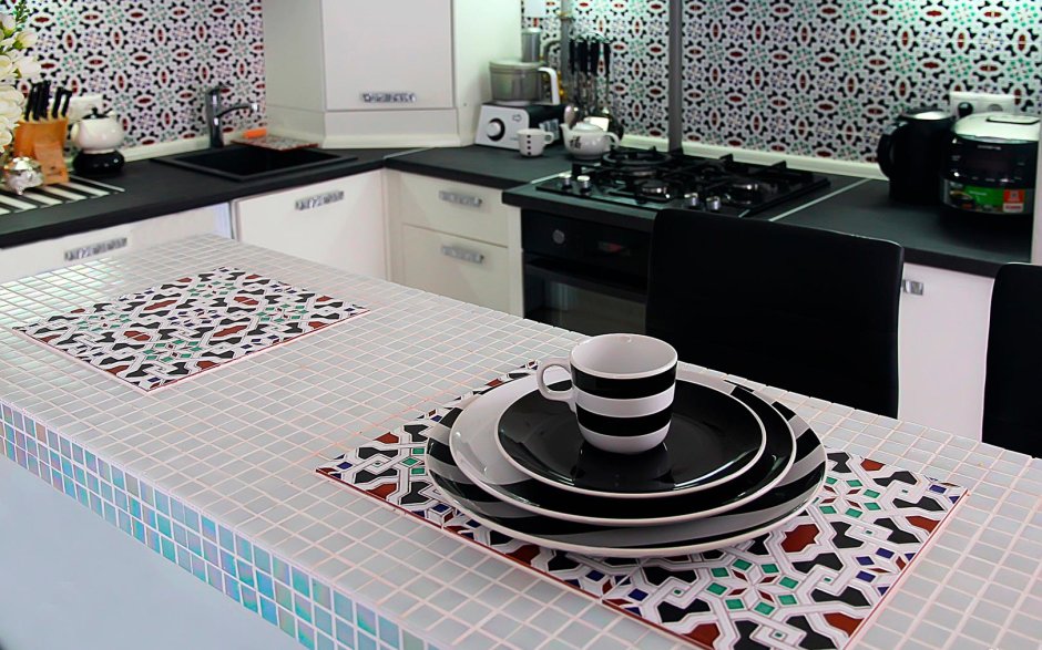 Кухонная столешница из мозаики
