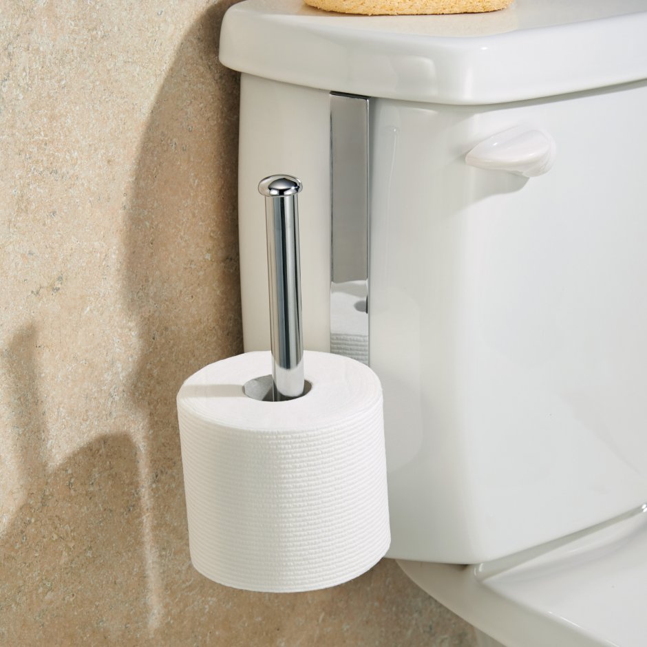 Для хранения туалетной бумаги на бачок унитаза