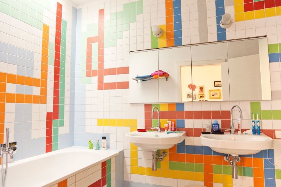 Плитка в ванную разноцветная