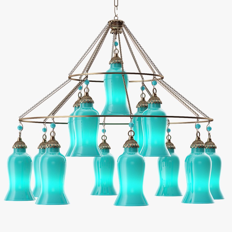 Люстра Lily Turquoise Glass Rectangle