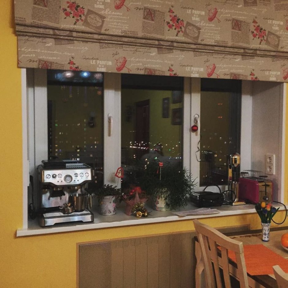 Откосы окна на кухне