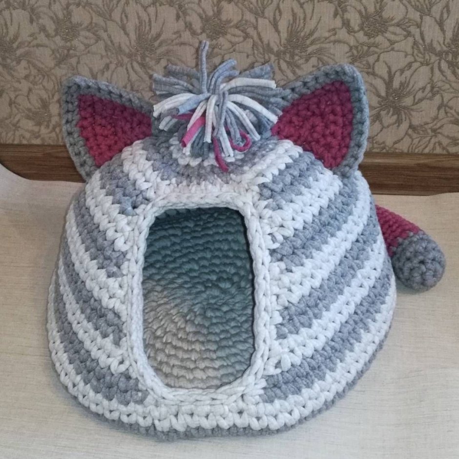 Домик для кошки крючком
