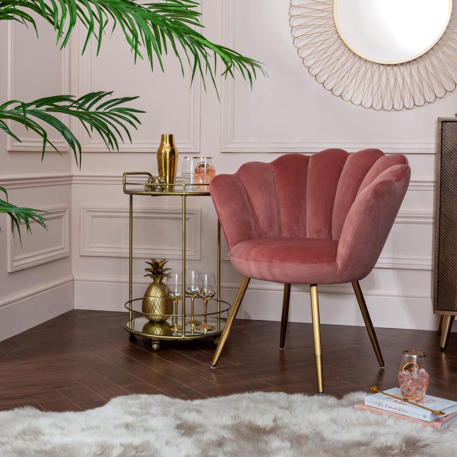 Vivian Velvet Cocktail Chair - Rose