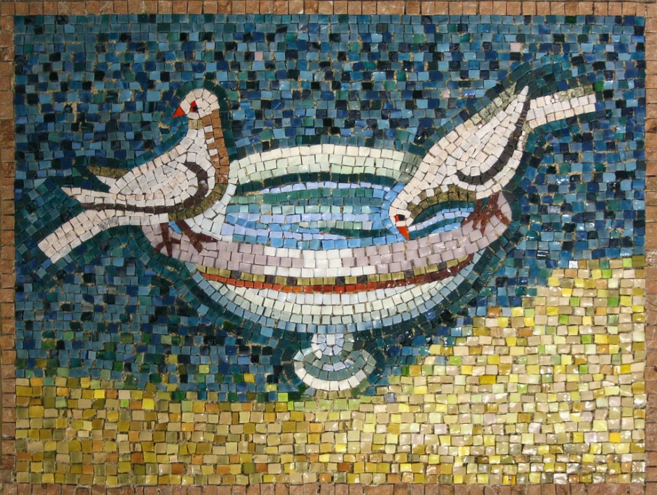 Византийская мозаика смальта птицы