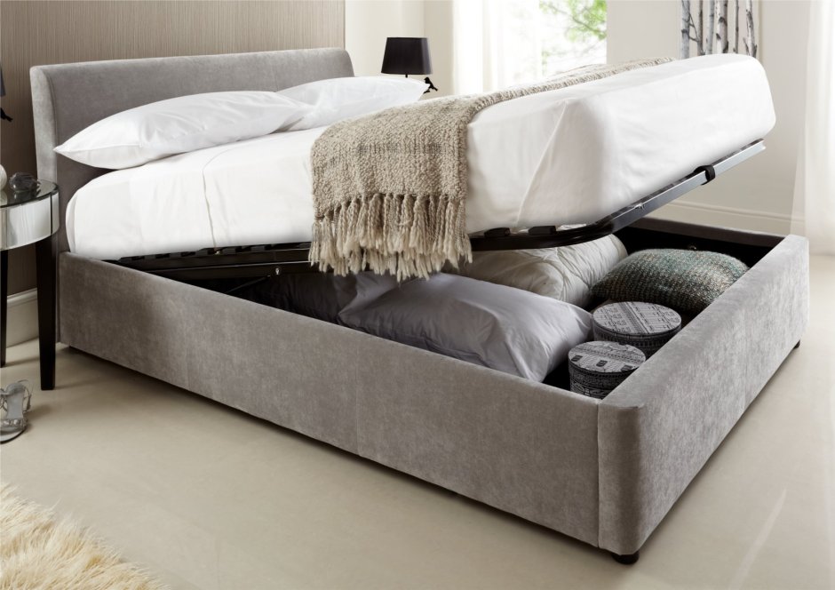 Двуспальная кровать с системой хранения