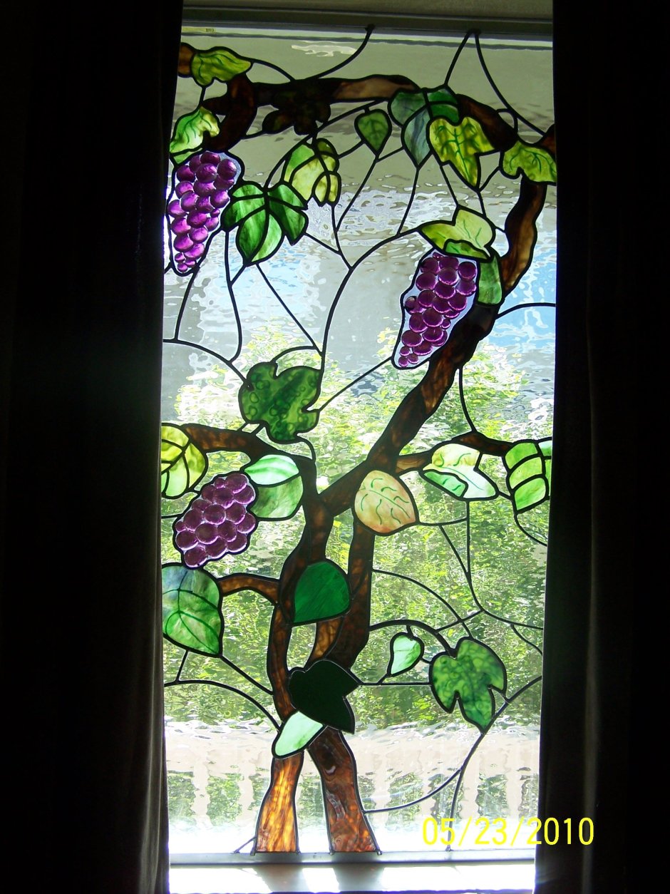 Stained Glass Window with grapes