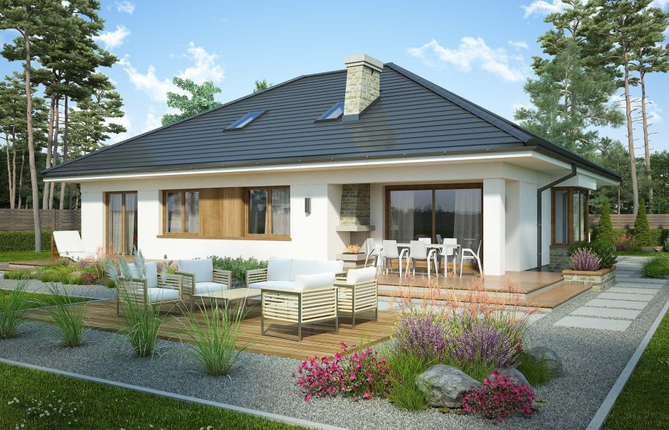 Z500 проекты одноэтажных с террасой