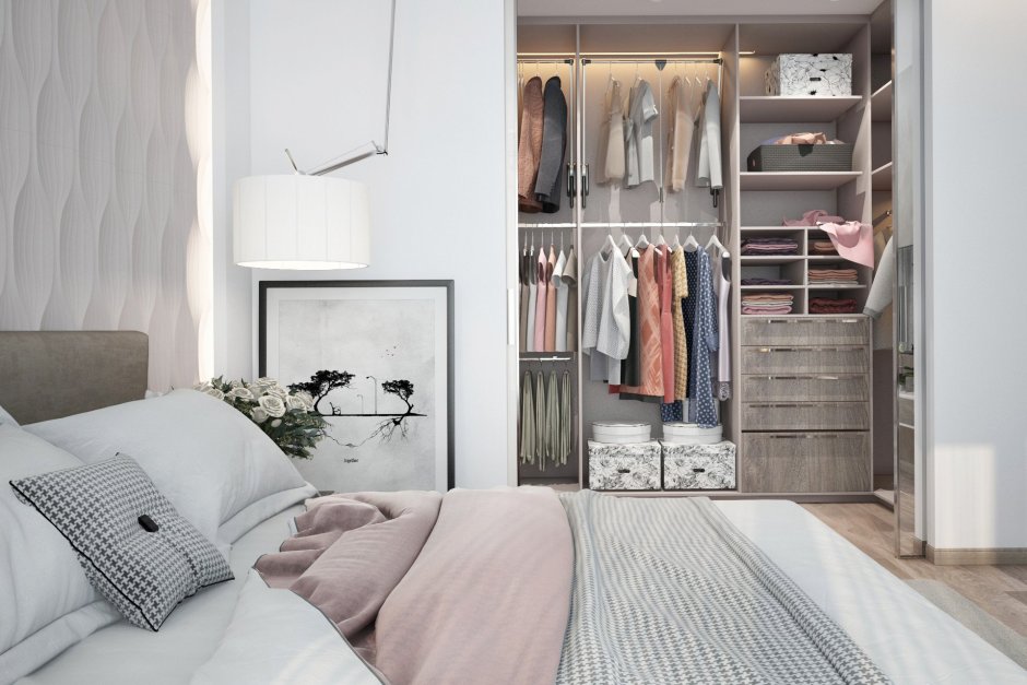 Маленькая спальня с гардеробной