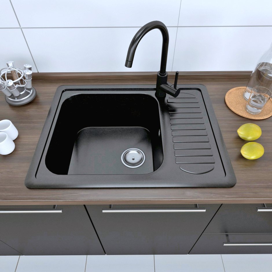 Мойка кухонная grandluxegarant g-54 черная