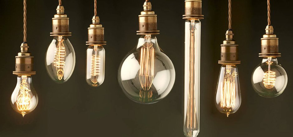 Ретро лампочка накаливания Эдисона