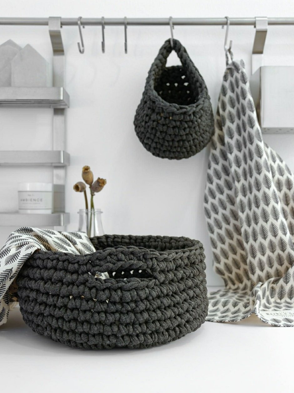 Корзина для кухни из трикотажной пряжи