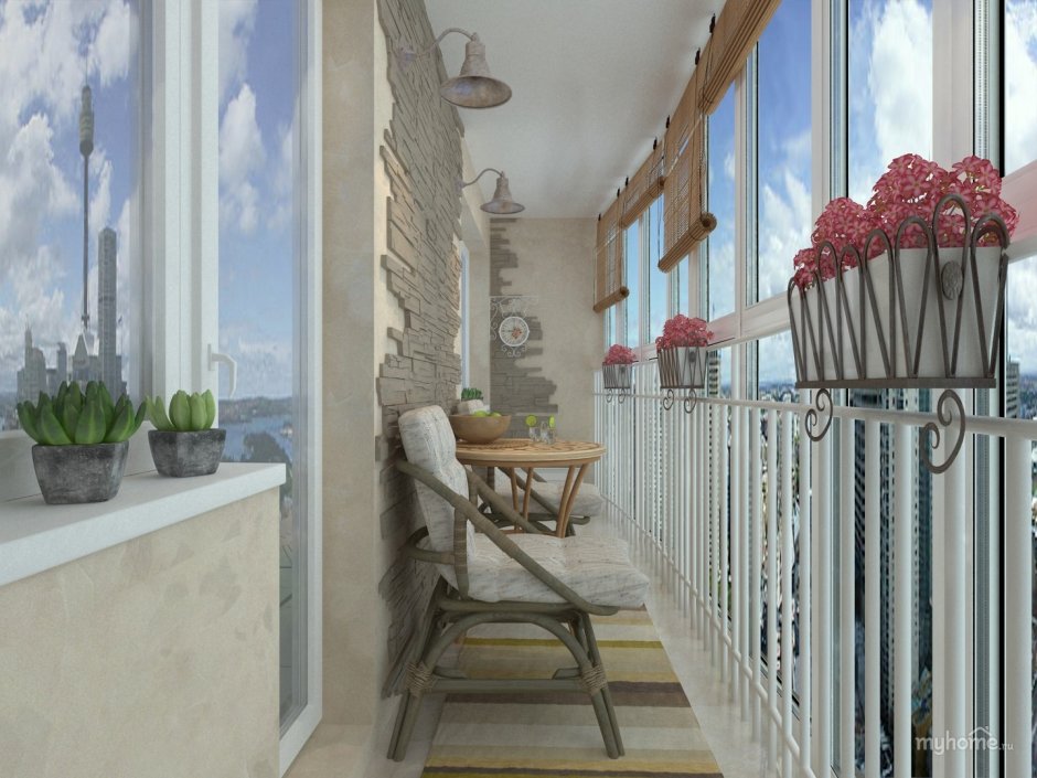 Средиземноморский стиль балкона лоджия