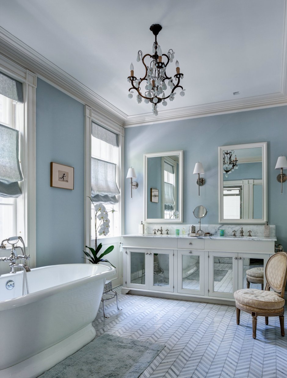 Ванная комната в стиле Неоклассика голубой