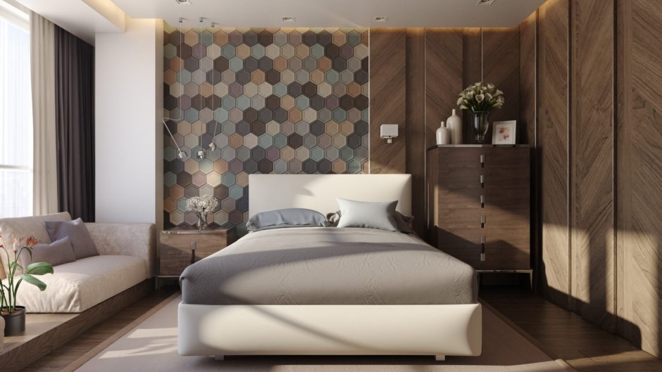 Дизайн спальни со стеновыми панелями