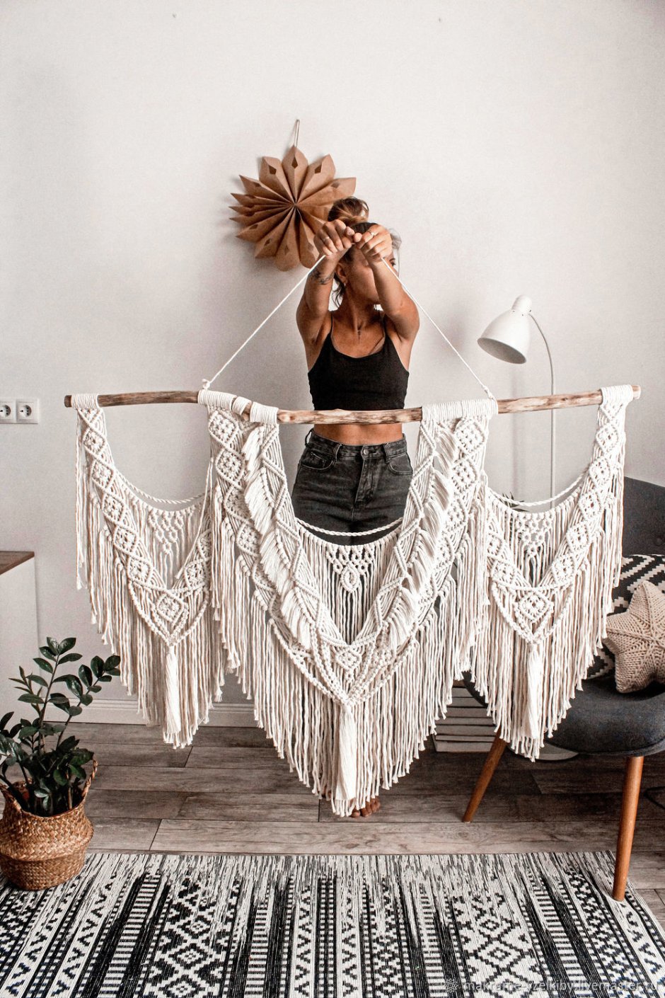 Макраме панно на стену бохо