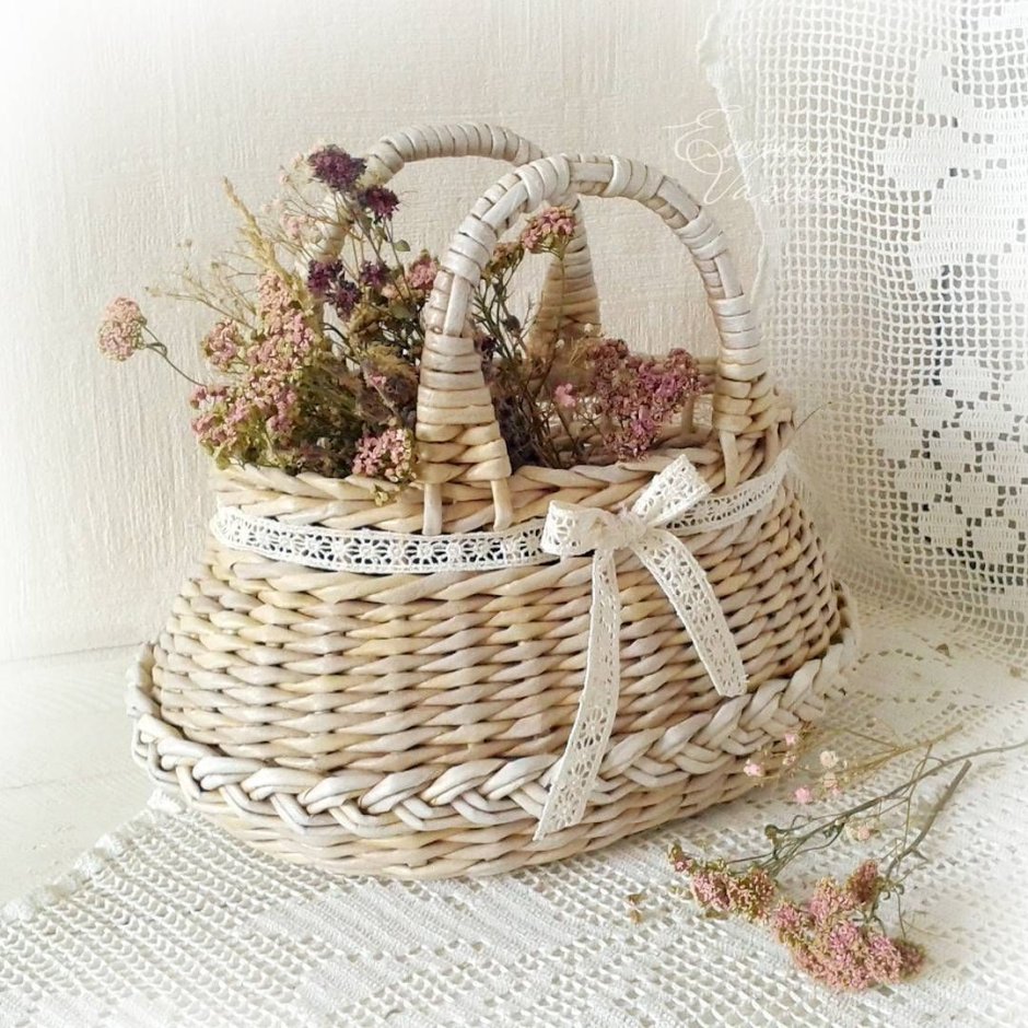Корзинки из бумажной лозы