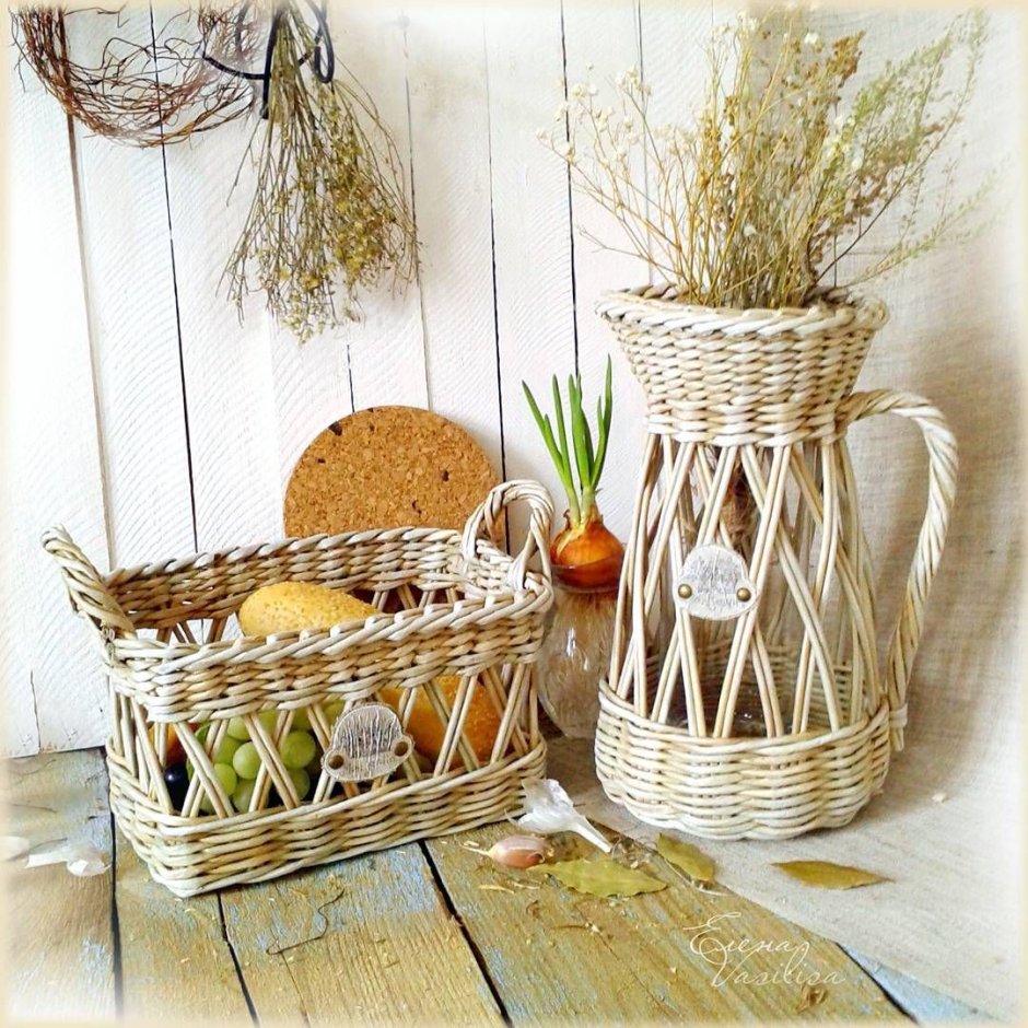 Для кухни из бумажной лозы