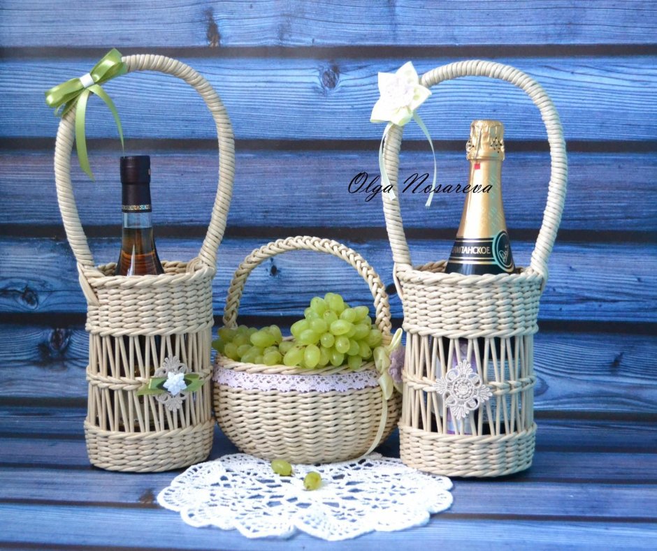 Корзинки из бумажной лозы