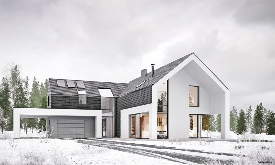 Дома в скандинавском стиле двухэтажный