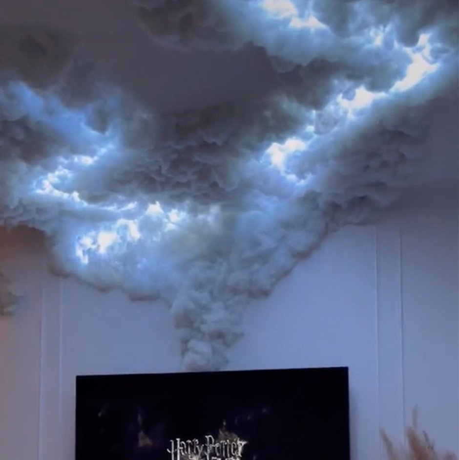 Потолок с облаками из синтепона