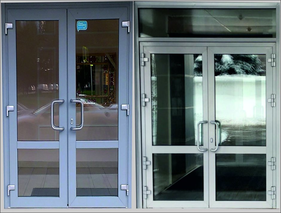 Дверь алюминиевая входная профиль 45мм