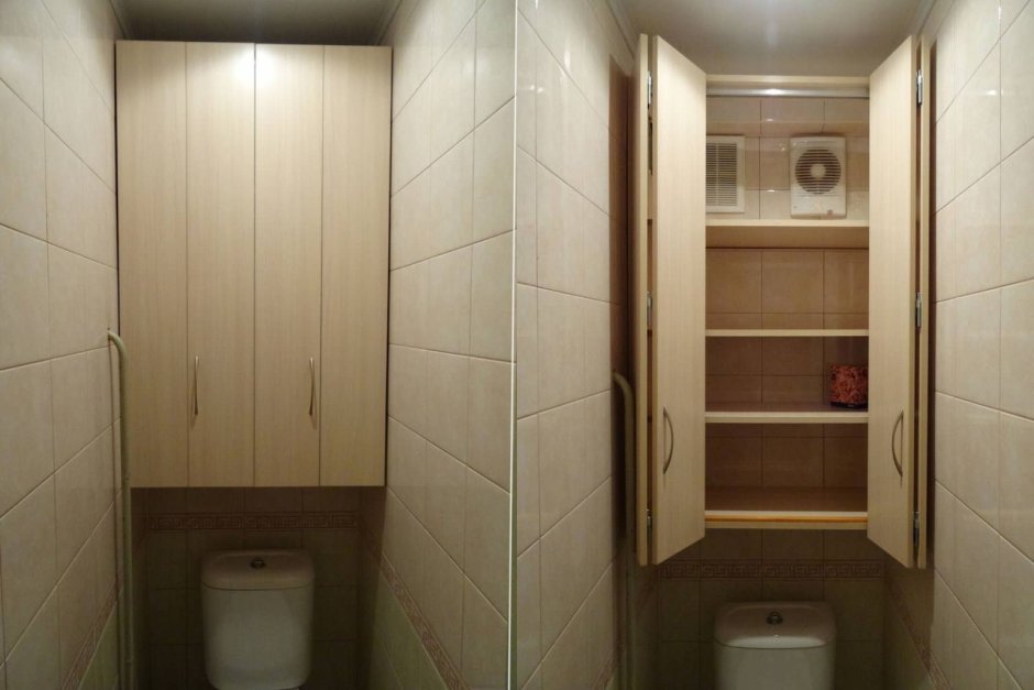 Встроенный шкаф в туалете