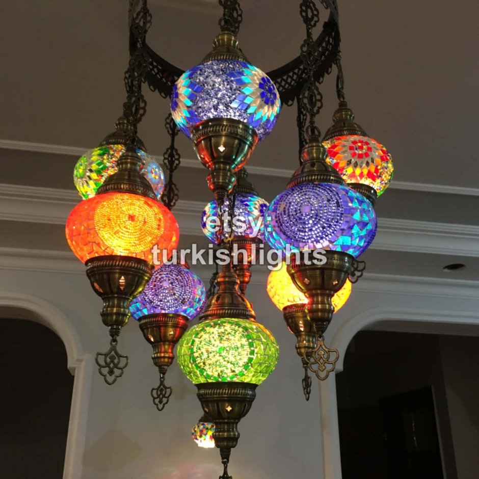 Турецкие люстры со стеклянными цветами