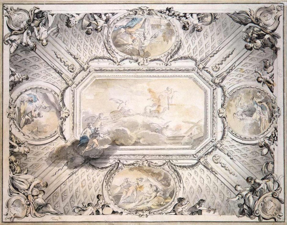 Роспись потолков в Версале в стиле рококо