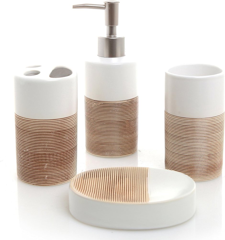 Ceramic Bathroom Accessories Set Soap Dispenser Toothbrush Holder Tumbler Ceramic household Bathroom