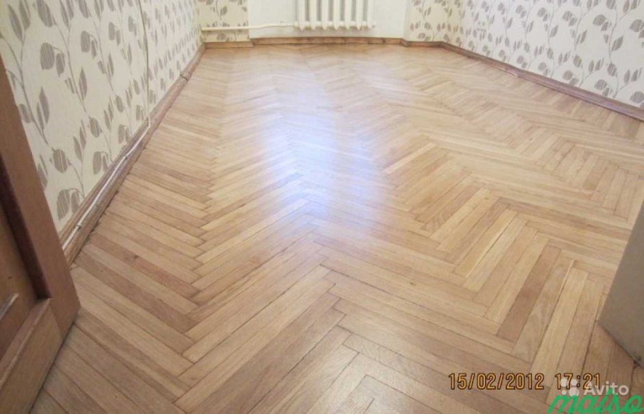 Отциклевать паркет елочкой