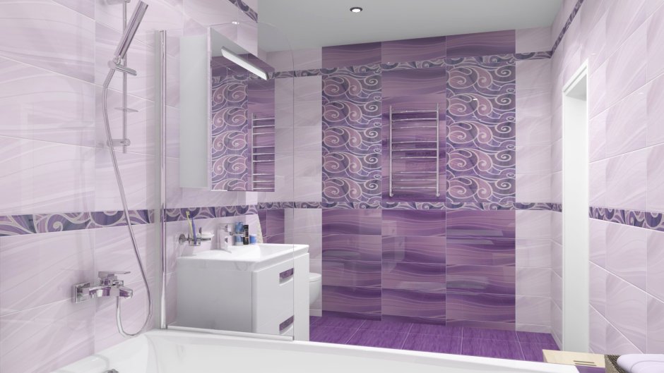 Arabeski Purple 01 плитка настенная 25х60