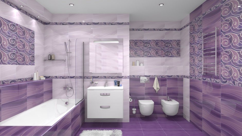 Arabeski Purple 01 плитка настенная 25х60