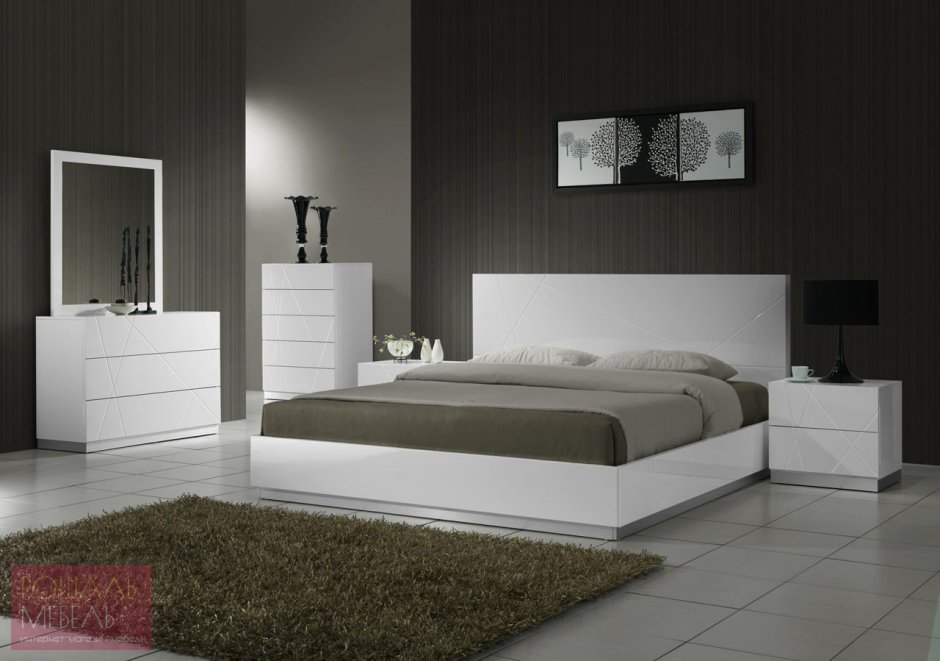 Kровать 160*200 "Steel" белая Polywood