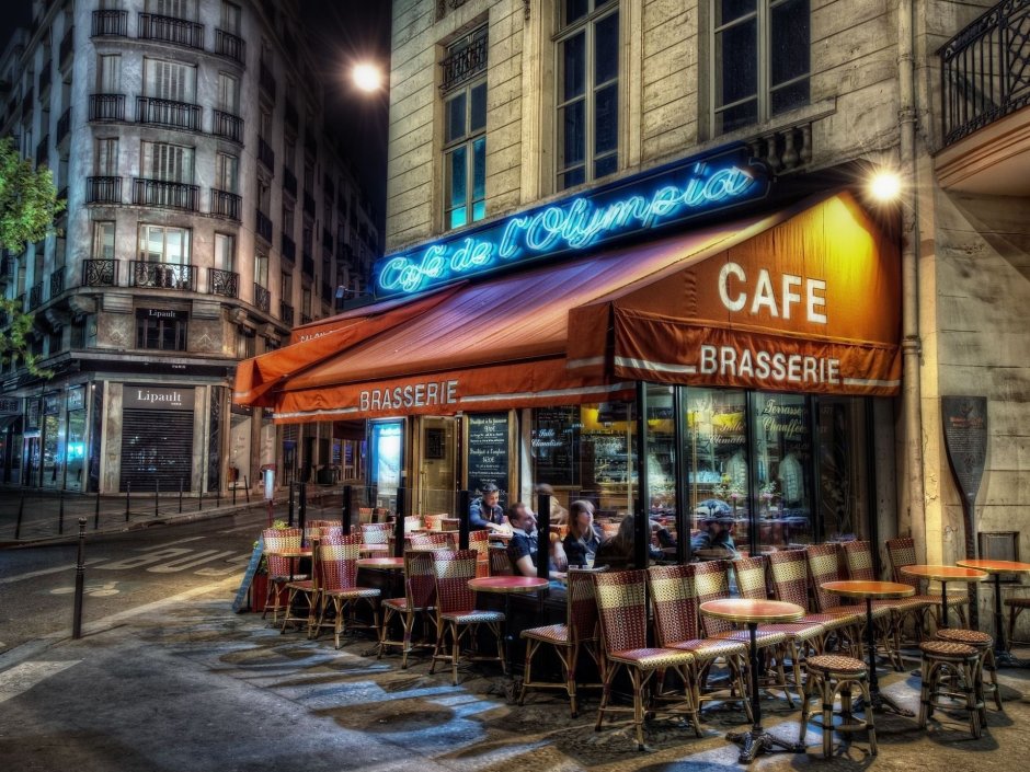 Париж улица стрит кафе