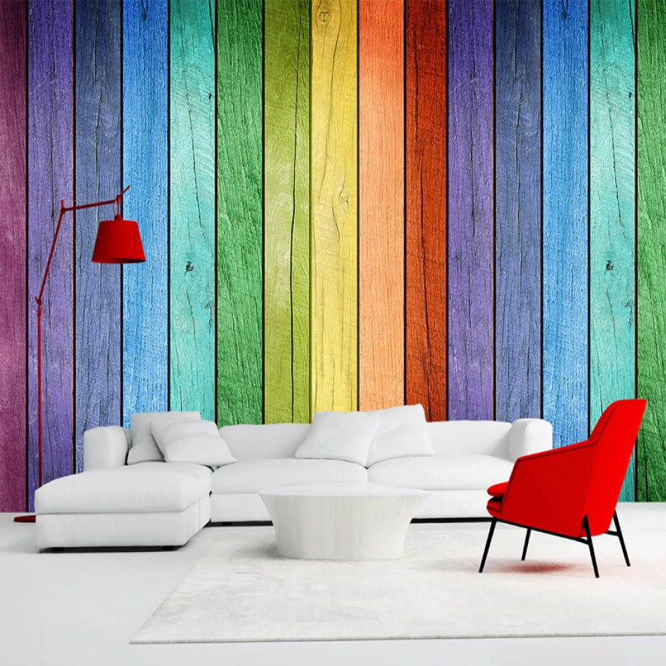 Разноцветные стены в интерьере