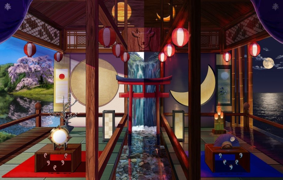 Арты комната в японском стиле